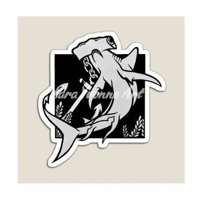 Hammerhead Shark Sticker - Transparent