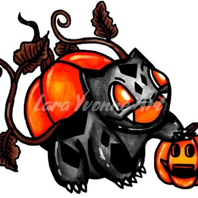 Spooky Pumpkin Boi - A4 with Frame - Original