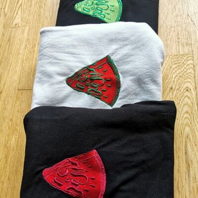 Poison Watermelon Embroidered Tshirt Red / Green - White