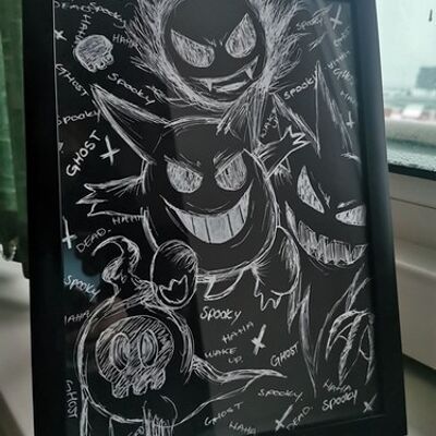 White Sketch Pokemon - Gengar set