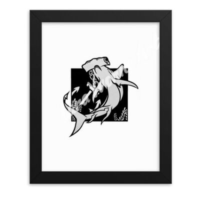Hammerhead Shark - A4 with Frame - Print