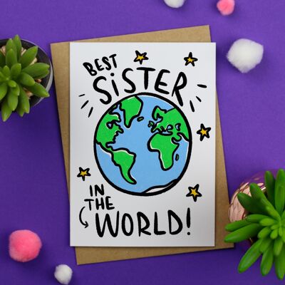 Best Sister in the world Birthday card / Happy Birthday / birthday card for sister