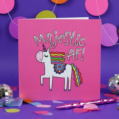 Majestic Card / Unicorn Card / Birthday Card / Funny Birthday Card / Funny Greeting Card / Everyday Greeting Card / Kids Card / Unisex