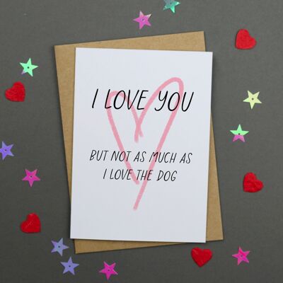 Love you as much as the dog or cat / Rude Valentines card / Funny Valentines / Naughty Valentine card