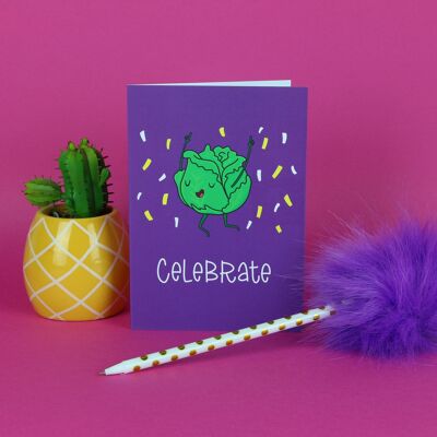 Lettuce Celebrate / Graduation Card / Funny Greeting Card / Well Done Card / Congratulations / New Job / Quirky / Unisex