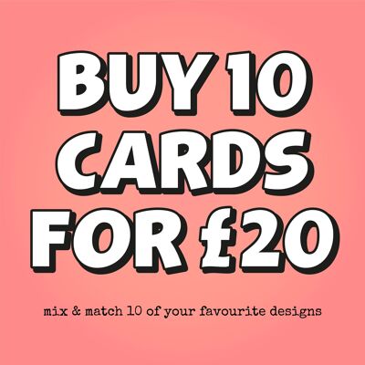 Any 10 Greeting Cards! Special Offer! Funny Greeting Cards / Quirky Cards / Unisex