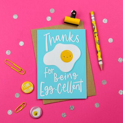 Thanks for being EGG-Cellent / Thank you Teacher Card / funny thank you card / Funny thank you Teacher card / Cute Thank you / Punny Card