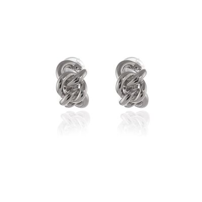 Cachet Link Clip on Earrings Platinum Plated