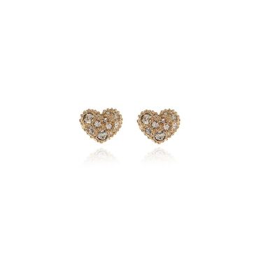 Cachet Pom Pom Heart Earrings 18ct Gold Plated