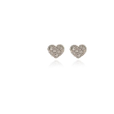 Cachet Pom Pom Heart Earrings Platinum Plated