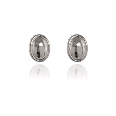 Cachet Vega Polished Clip On Earrings Platinum Plated