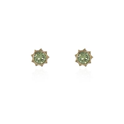 Cachet Bly Earrings Peridot Crystal 18ct Gold Plated