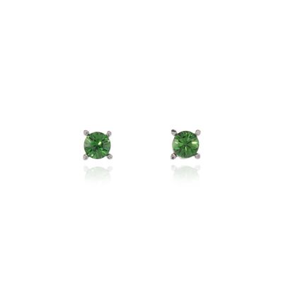 Cachet Laine 6mm Stud Earrings Fern Green Crystal  Platinum Plated