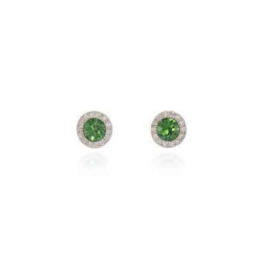 Cachet Chickle Stud Earrings Fern Green Platinum Plated