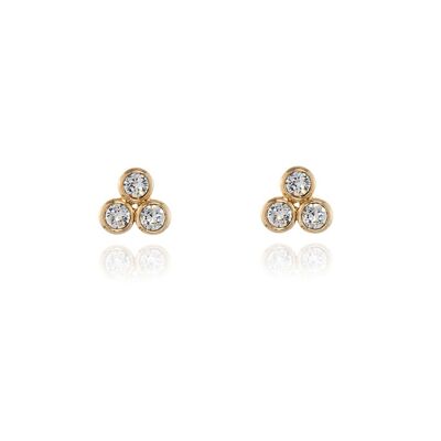 Cachet Trinity Stud Earrings 18ct Gold Plated