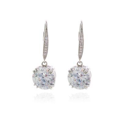 Cachet Bialey  CZ Drop Earrings  Platinum Plated