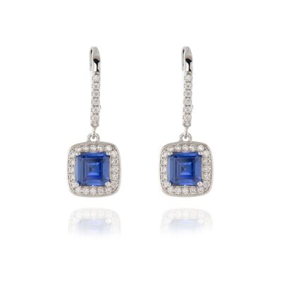 Cachet Idola Earrings Tanzanite CZ Platinum Plated