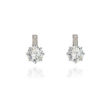 Cachet Lark CZ  Earrings Platinum Plated