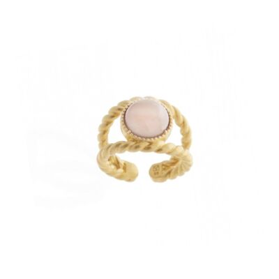 Bague COLLECTION CONSTANCE VENUS Quartz Rose plaqué or ajustable