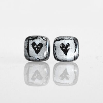 Black Heart Stud Earrings