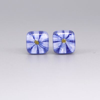 Cobalt Blue Daisy Stud Earrings