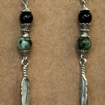 ONYX FEATHER BOARD and AFRICAN TURQUOISE