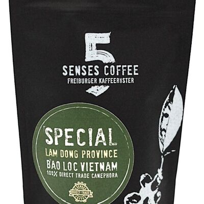 5 SENSES SPECIAL 100% FINE ROBUSTA BAO LOC VIETNAM - 250 Gramm - Gemahlen für Siebträger