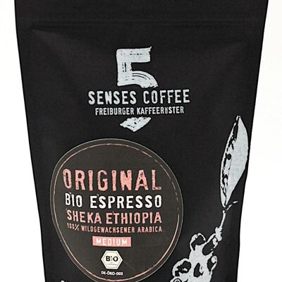 5 SENSI ORIGINALE BIO-ESPRESSO ETIOPIA - 500 grammi - Macinato per macchine espresso