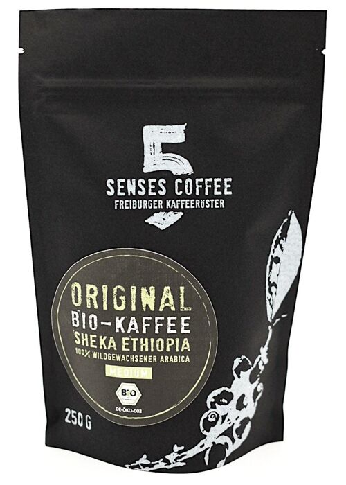 5 SENSES ORGANIC BIO-KAFFEE ÄTHIOPIEN - 500 Gramm - Gemahlen für French Press