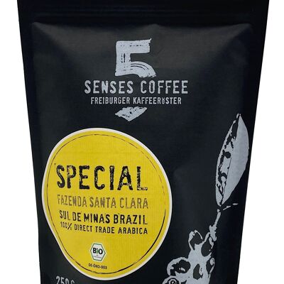 5 SENTIDOS ESPECIAL SANTA CLARA BRASIL ESPRESSO (BIO) - 1000 gramos - Molido para cafetera espresso