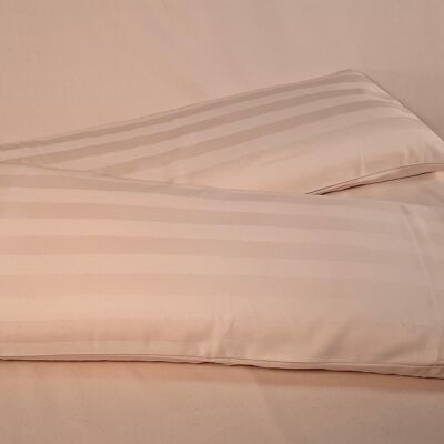 Housse 28 x 170 cm rayures blanches, satin organique, article 4172511