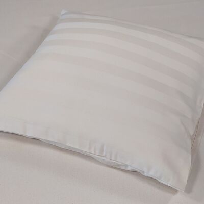 40 x 40 cm cover white stripes, organic satin, item 4404011