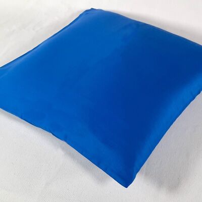 Funda 40 x 40 cm azul cobalto, raso orgánico, artículo 4404020
