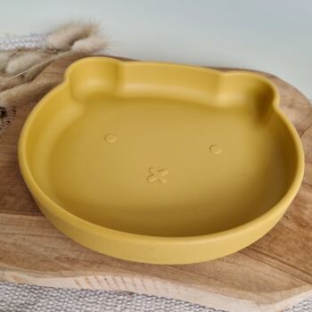 Assiette Silicone Ours - Jaune Ocre 2
