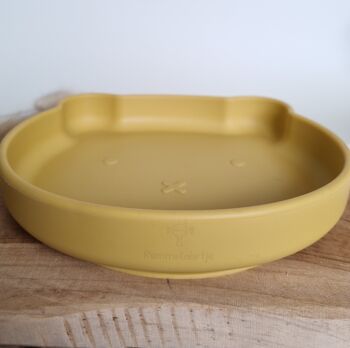 Assiette Silicone Ours - Jaune Ocre 3