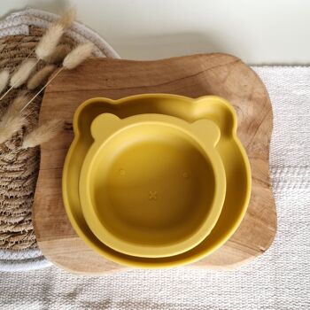 Assiette Silicone Ours - Jaune Ocre 4