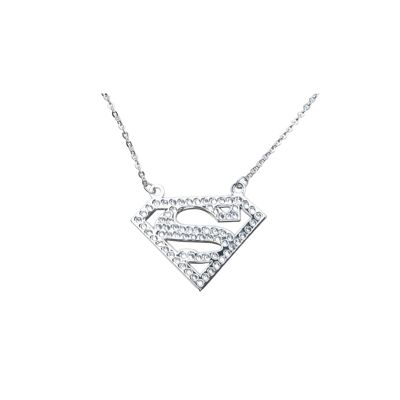 DC Comic Super girl colgante y cadena de plata