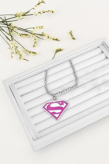 DC Comic Super girl rose pendentif & chaîne 2