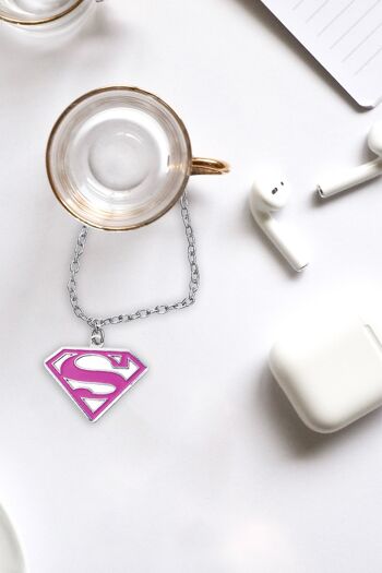 DC Comic Super girl rose pendentif & chaîne 4