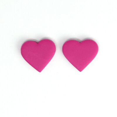 Pink Heart Studs