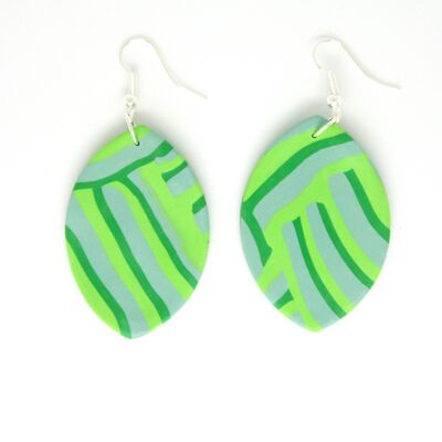 Stripy zest leaf earrings
