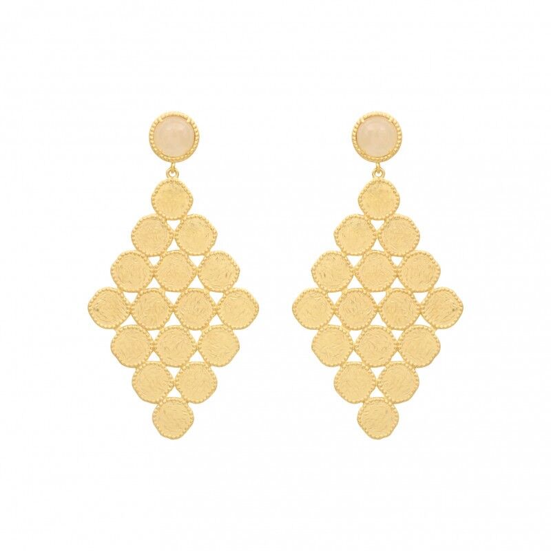 Orecchini COLLEZIONE CONSTANCE MAIA Quarzo rosa placcato oro