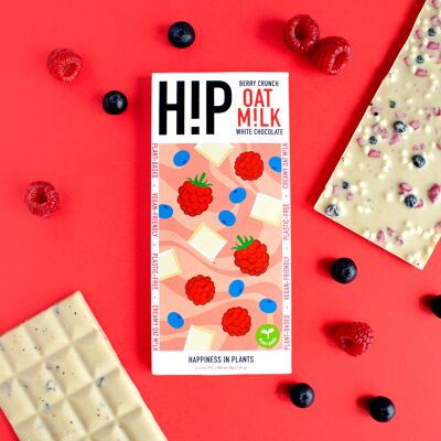 H!P White Berry Crunch Oat Milk Chocolate Bar