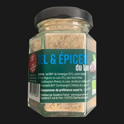 Sel & Epices du Laos (sel de Camargue, Poivre Blanc, Mack Khen, citronnelle)-90 g