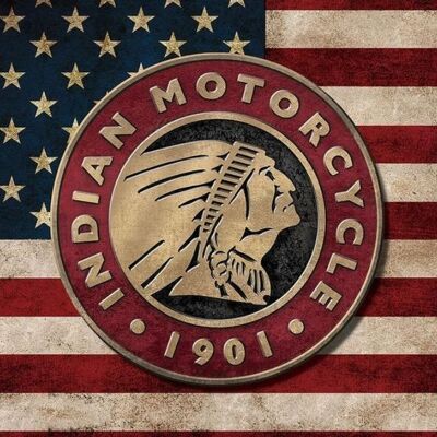 Schild: Indian Motorcycle US Flag