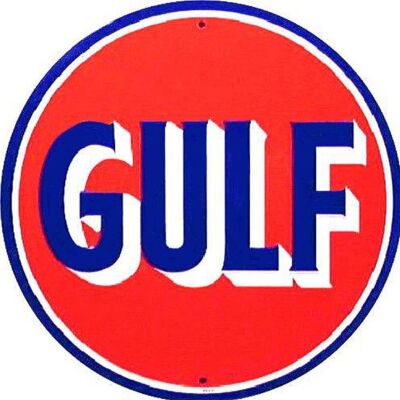 Gulf Gas Oil - Segno di alluminio degli Stati Uniti