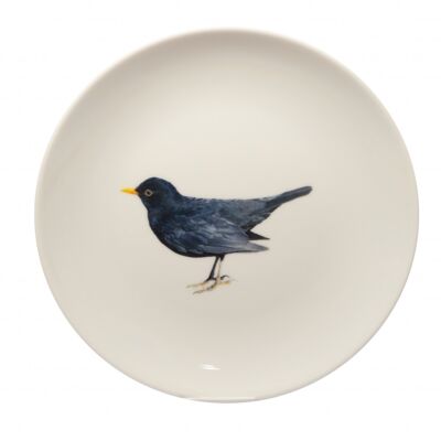 Plate with blackbird