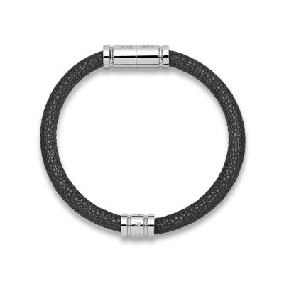 Black Leather Bracelet - One Size