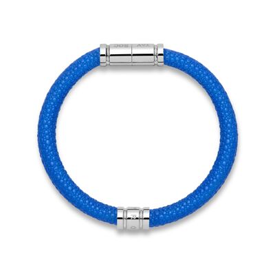 Blue Leather Bracelet - One Size