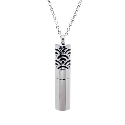 Olfactory gold aromatherapy necklace - Seigaiha (Stainless steel)